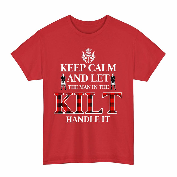 Scottish Wemyss Modern Clan Tartan T-Shirt - Keep Calm Tartan Plaid Red Color