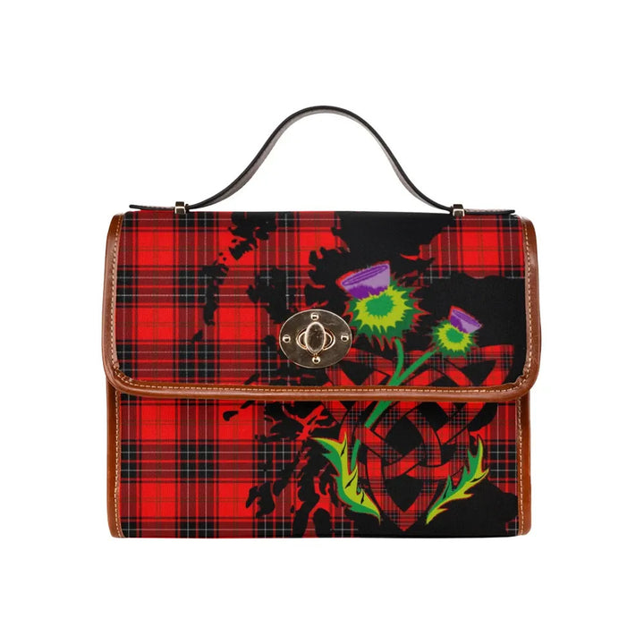 Scottish Wemyss Modern Clan Tartan Waterproof Canvas Bag With Thistle Tartan Plaid 1