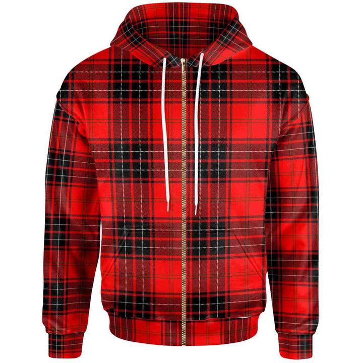 Scottish Wemyss Modern Clan Tartan Hoodie Zip Tartan Plaid