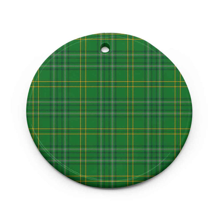 Scottish Wexford County Clan Tartan Ceramic Ornament Circle Shape Tartan Plaid