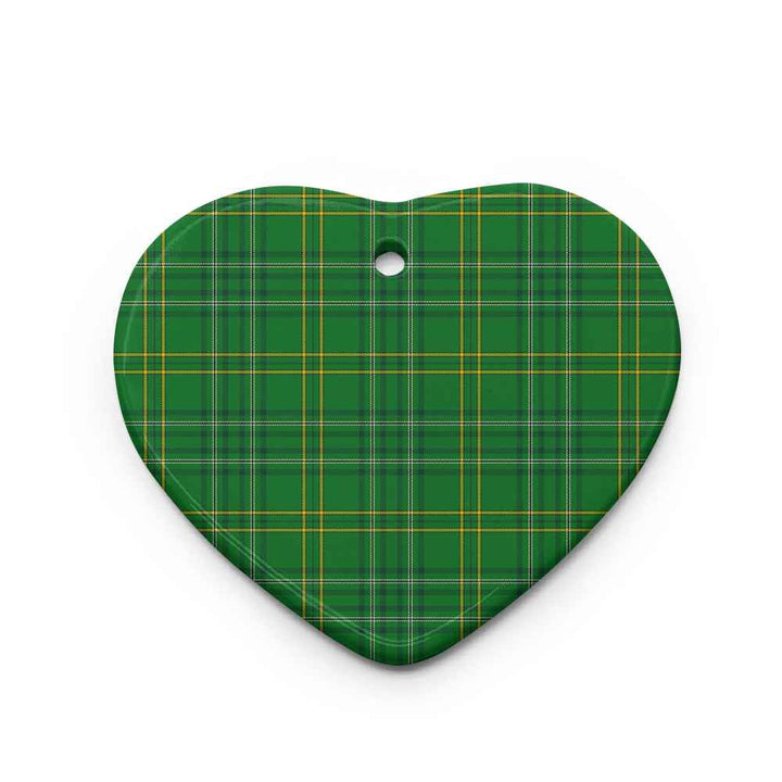 Scottish Wexford County Clan Tartan Ceramic Ornament Heart Shape Tartan Plaid