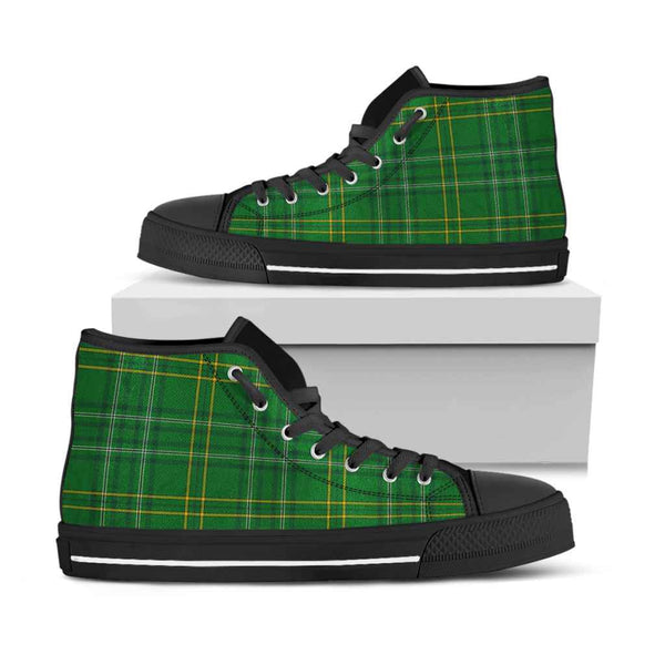 Scottish Wexford County Clan Tartan High Top Shoes Black Sole Tartan Plaid