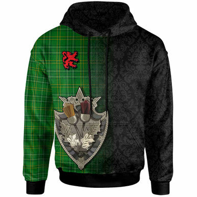 Scottish Wexford County Clan Tartan Hoodie - Half Thistle Flowers Celtic Design Front Side Tartan Plaid
