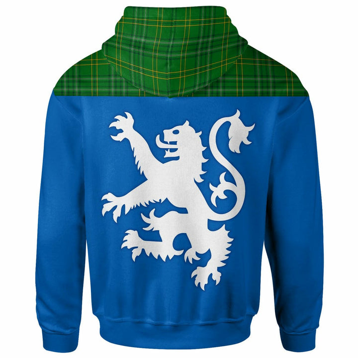 Scottish Wexford County Clan Tartan Hoodie - Lion Rampant of Scotland With Flag back Side Tartan Plaid