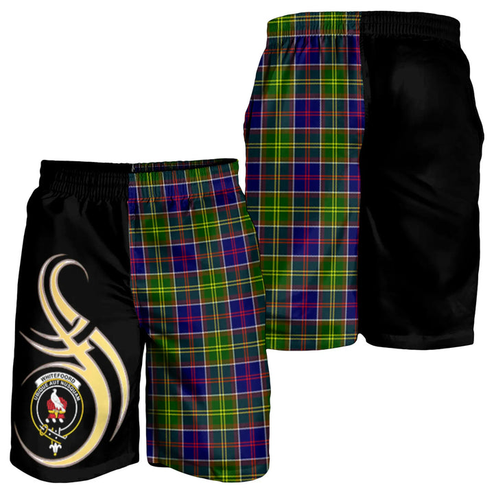 Scottish Whitefoord Clan Crest Tartan Believe in Me Men's Shorts