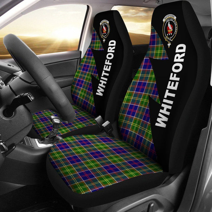 Scottish Whiteford Clan Crest Tartan Car Seat Covers - Flash Style 1