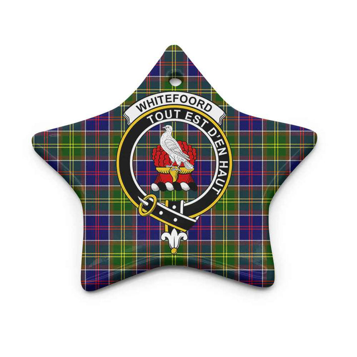 Scottish Whiteford Clan Crest Tartan Ceramic Ornament Star Shape Tartan Plaid
