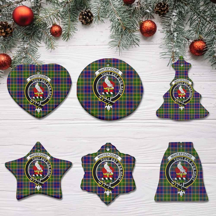 Scottish Whiteford Clan Crest Tartan Ceramic Ornament All Tartan Plaid