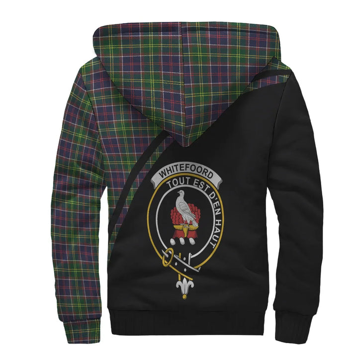 Scottish Whiteford Clan Crest Tartan Curve Sherpa Hoodie