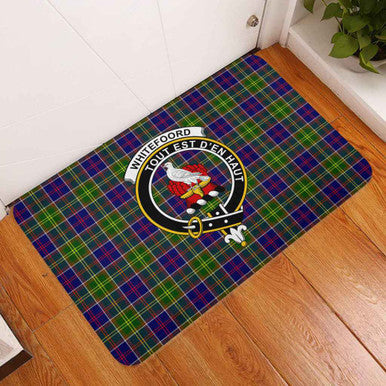 Scottish Whiteford Clan Crest Tartan Door Mat Tartan Plaid 3