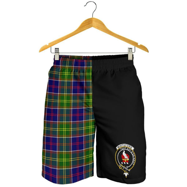 Scottish Whiteford Clan Crest Tartan Half of Me Men's Shorts