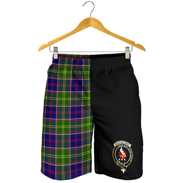 Scottish Whiteford Clan Crest Tartan Half of Me Men's Shorts