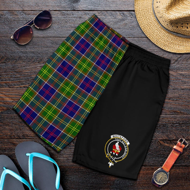 Scottish Whiteford Clan Crest Tartan Half of Me Men's Shorts