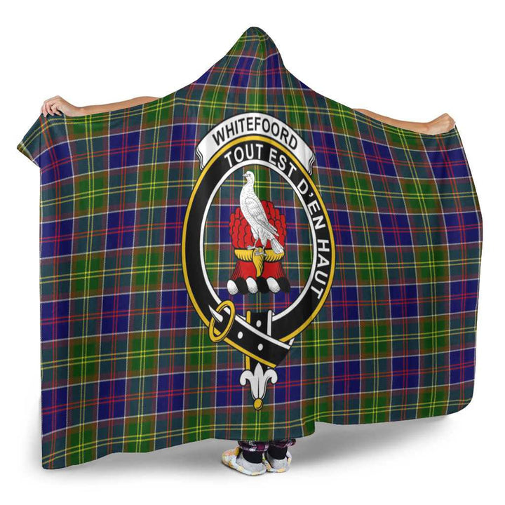 Scottish Whiteford Clan Crest Tartan Hooded Blanket Tartan Plaid 2
