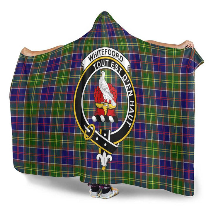 Scottish Whiteford Clan Crest Tartan Hooded Blanket Tartan Plaid 3