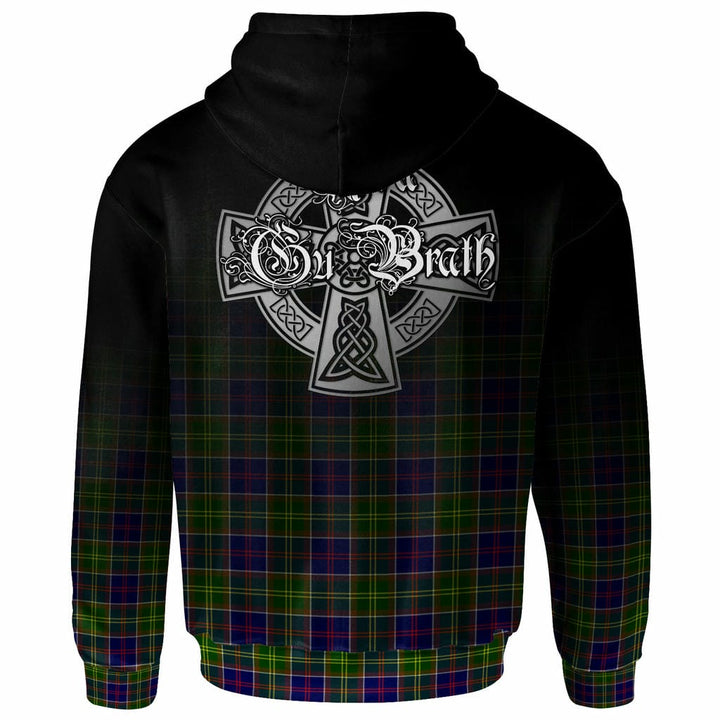 Scottish Whiteford Clan Crest Tartan Hoodie - Alba Gu Brath Family Crest Celtic Inspired Back Side Tartan Plaid
