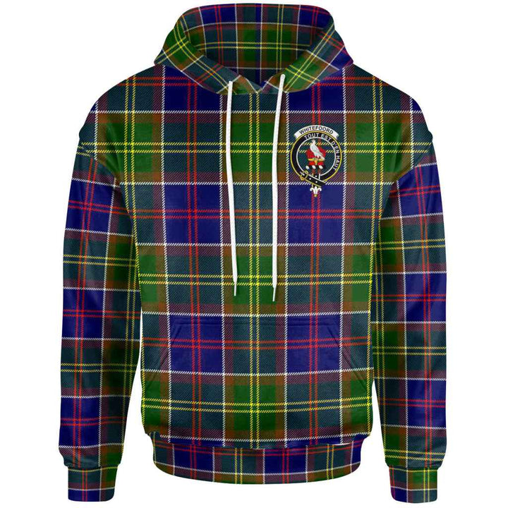 Scottish Whiteford Clan Crest Tartan Hoodie Front Side Tartan Plaid