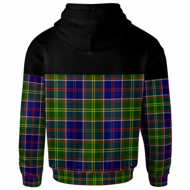 Scottish Whiteford Clan Crest Tartan Hoodie - Horizontal Style Back Side Tartan Plaid