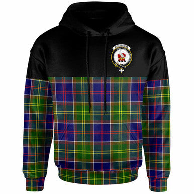 Scottish Whiteford Clan Crest Tartan Hoodie - Horizontal Style Front Side Tartan Plaid