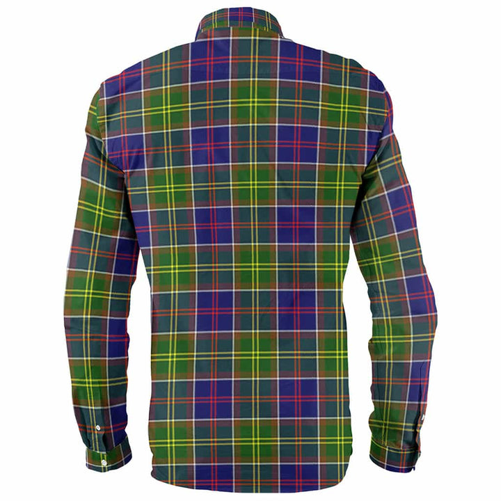 Scottish Whiteford Clan Crest Tartan Long Sleeve Shirt Back Side Tartan Plaid
