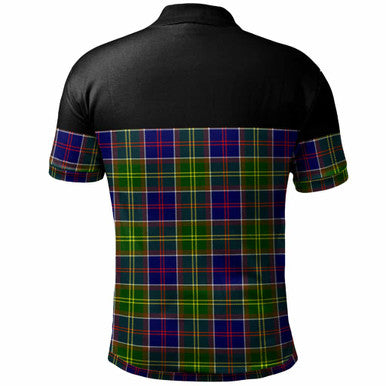 Scottish Whiteford Clan Crest Tartan Polo Shirt - Horizontal Style Back Side Tartan Plaid