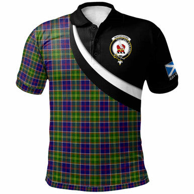 Scottish Whiteford Clan Crest Tartan Polo Shirt - Scotland Forever Style Front Side Tartan Plaid