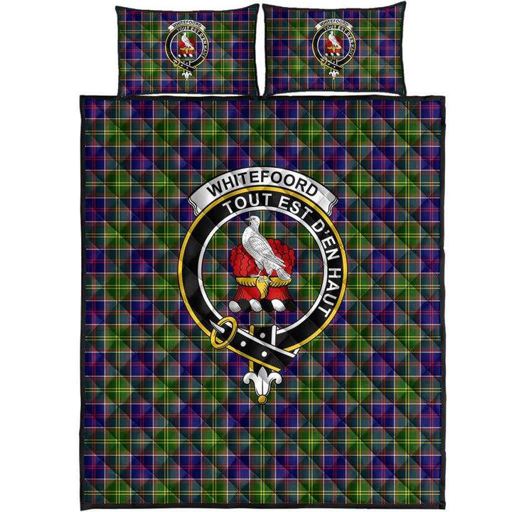 Scottish Whiteford Clan Crest Tartan Quilt Bed Set Tartan Plaid 1