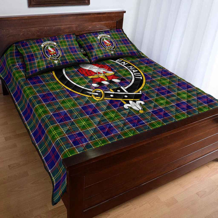 Scottish Whiteford Clan Crest Tartan Quilt Bed Set Tartan Plaid 4