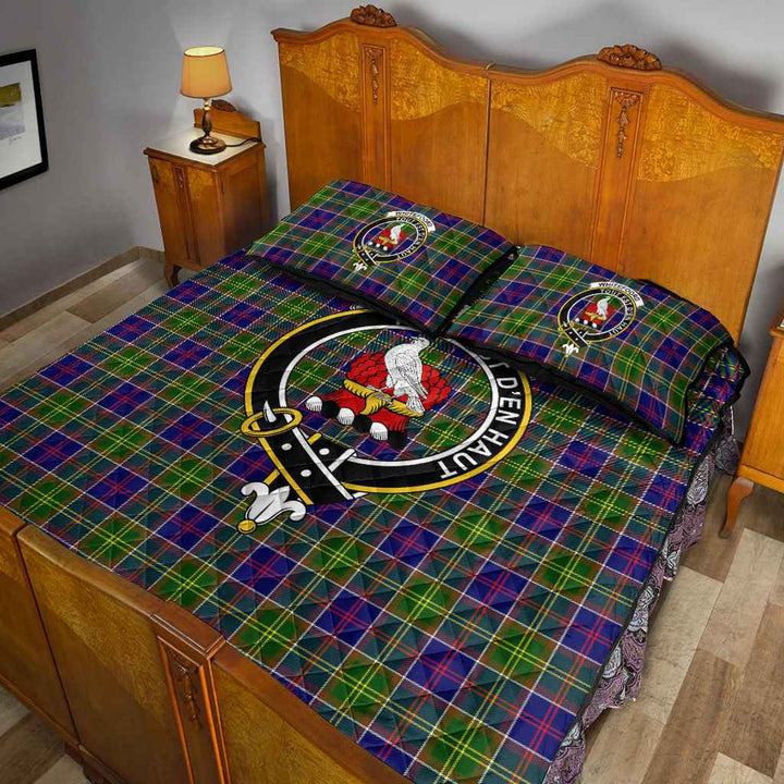 Scottish Whiteford Clan Crest Tartan Quilt Bed Set Tartan Plaid 5