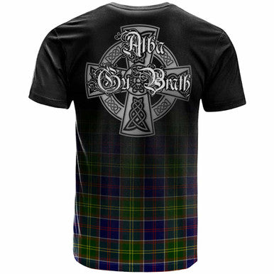 Scottish Whiteford Clan Crest Tartan T-Shirt - Alba Gu Brath Family Crest Celtic Inspired Back Side Tartan Plaid