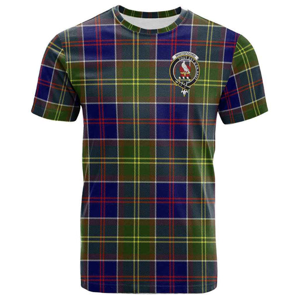 Scottish Whiteford Clan Crest Tartan T-Shirt Front Side Tartan Plaid