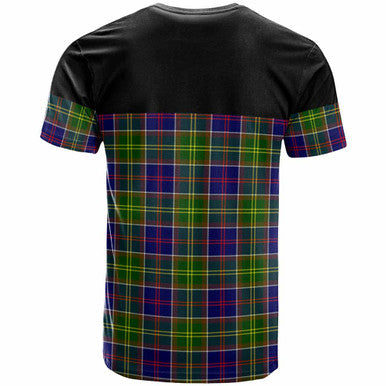 Scottish Whiteford Clan Crest Tartan T-Shirt - Horizontal Style Back Side Tartan Plaid