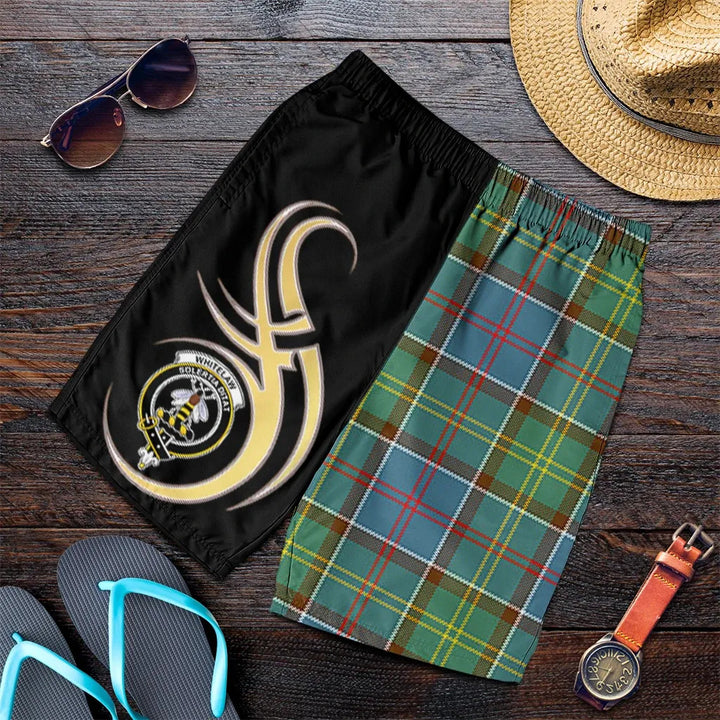 Scottish Whitelaw Clan Crest Tartan Believe in Me Men's Shorts