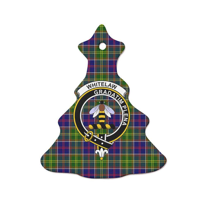 Scottish Whitelaw Clan Crest Tartan Ceramic Ornament Tree Shape Tartan Plaid
