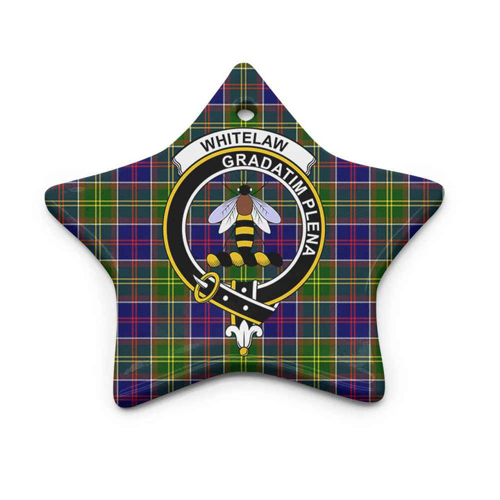 Scottish Whitelaw Clan Crest Tartan Ceramic Ornament Star Shape Tartan Plaid