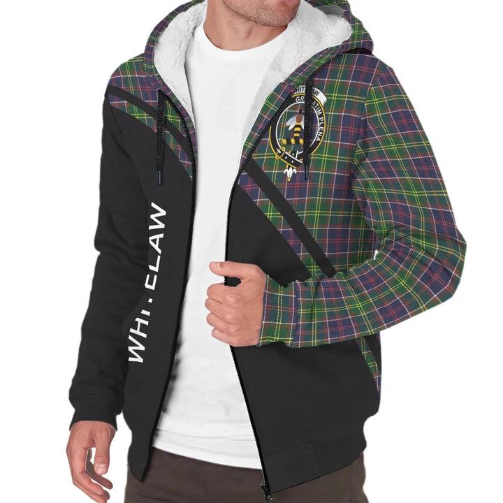 Scottish Whitelaw Clan Crest Tartan Curve Sherpa Hoodie