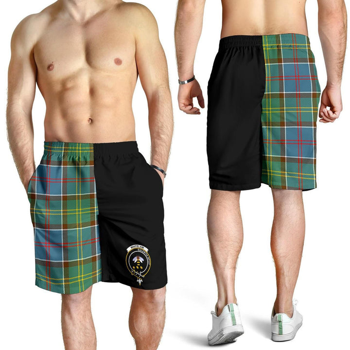 Scottish Whitelaw Clan Crest Tartan Half of Me Men's Shorts