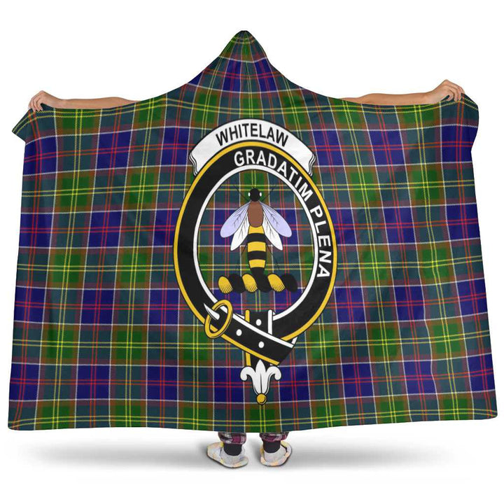 Scottish Whitelaw Clan Crest Tartan Hooded Blanket Tartan Plaid 1