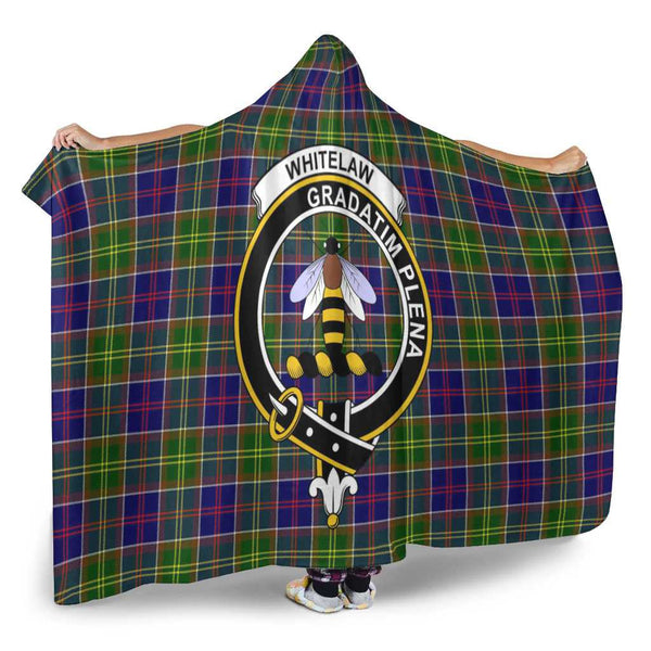 Scottish Whitelaw Clan Crest Tartan Hooded Blanket Tartan Plaid 2