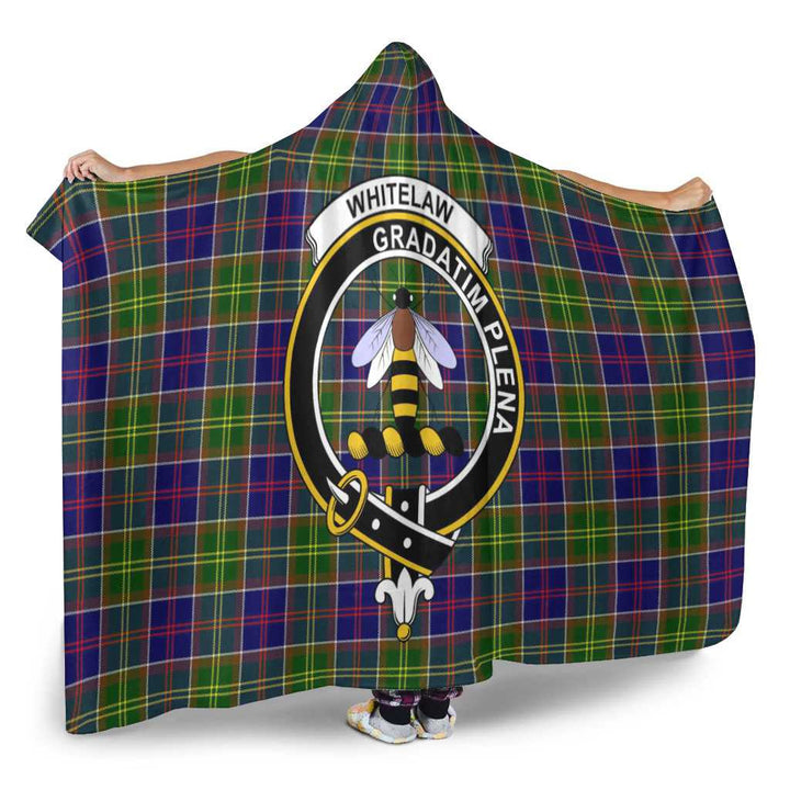 Scottish Whitelaw Clan Crest Tartan Hooded Blanket Tartan Plaid 2