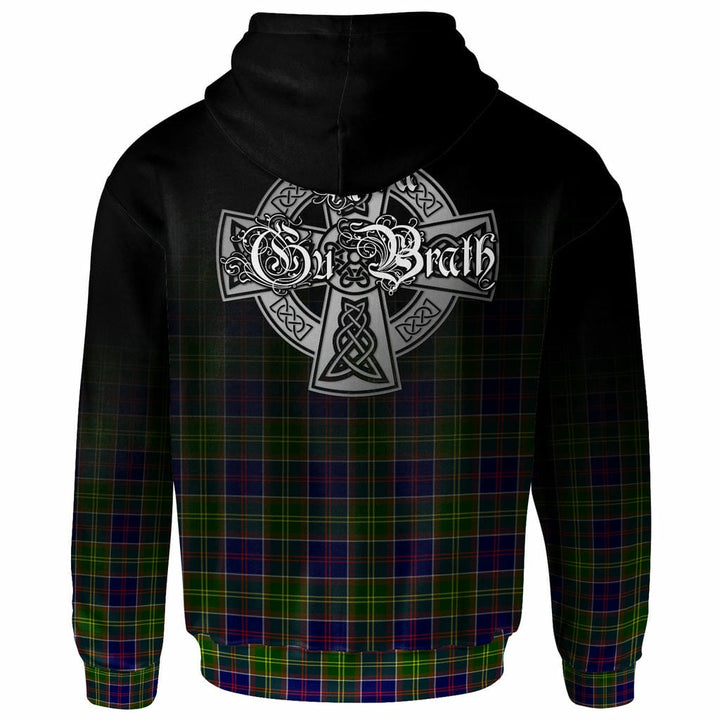 Scottish Whitelaw Clan Crest Tartan Hoodie - Alba Gu Brath Family Crest Celtic Inspired Back Side Tartan Plaid