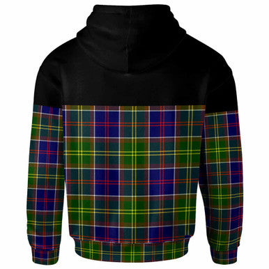 Scottish Whitelaw Clan Crest Tartan Hoodie - Horizontal Style Back Side Tartan Plaid