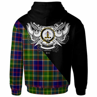 Scottish Whitelaw Clan Crest Tartan Hoodie - Military Logo Back Side Tartan Plaid
