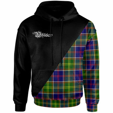 Scottish Whitelaw Clan Crest Tartan Hoodie - Military Logo Front Side Tartan Plaid