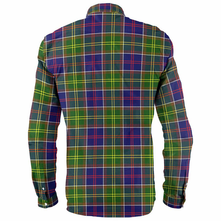 Scottish Whitelaw Clan Crest Tartan Long Sleeve Shirt Back Side Tartan Plaid