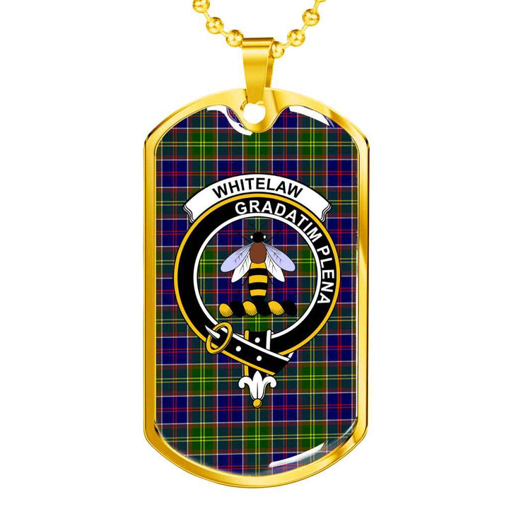 Scottish Whitelaw Clan Crest Tartan Military Dog Tag Necklace Tartan Plaid 2