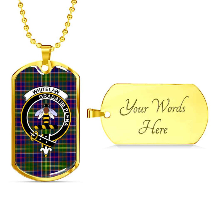 Scottish Whitelaw Clan Crest Tartan Military Dog Tag Necklace Tartan Plaid 4