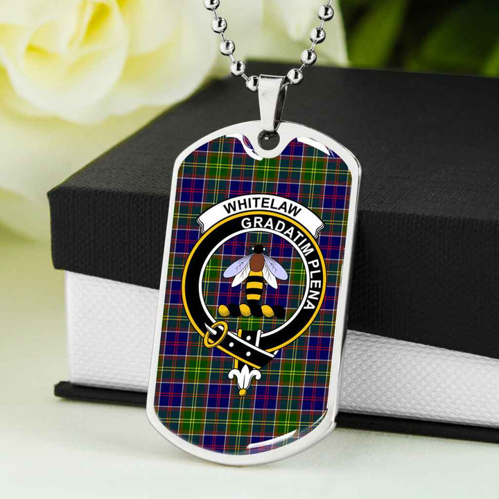 Scottish Whitelaw Clan Crest Tartan Military Dog Tag Necklace Tartan Plaid 5
