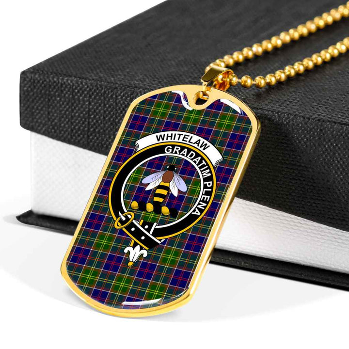 Scottish Whitelaw Clan Crest Tartan Military Dog Tag Necklace Tartan Plaid 6