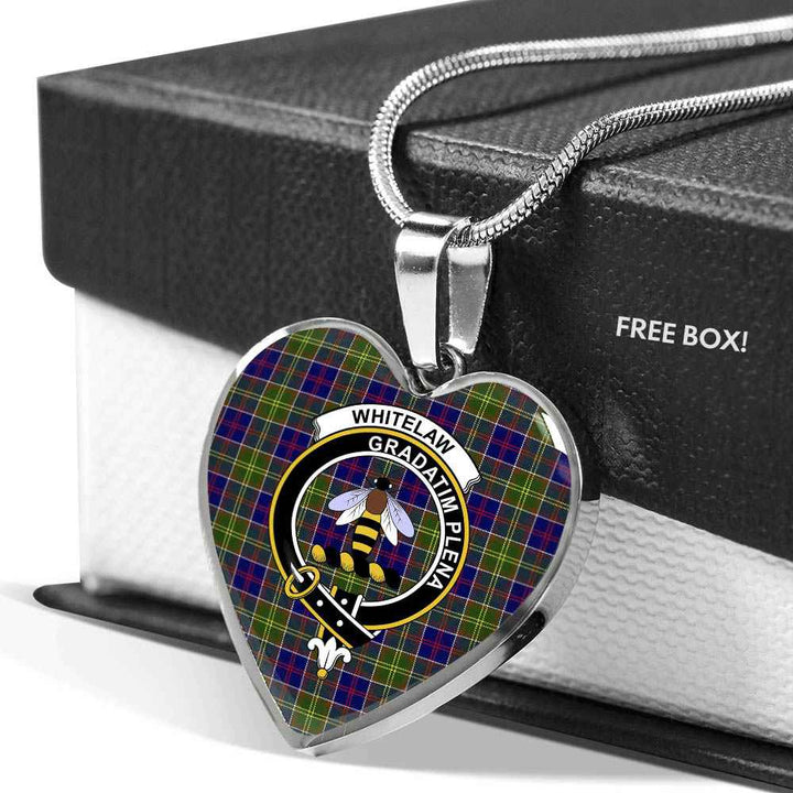 Scottish Whitelaw Clan Crest Tartan Necklace Heart Tartan Plaid 5